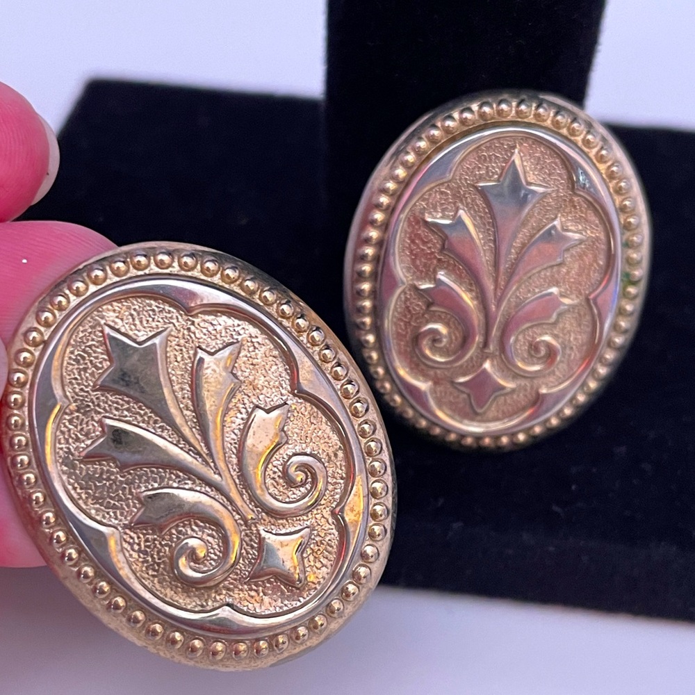 Vintage MARINO Royal Regency Cosplay Retro Oversized Clip On Statement Earrings